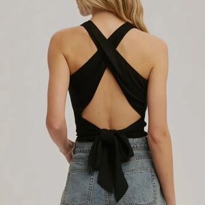 BluIvy open back self tie crop top
